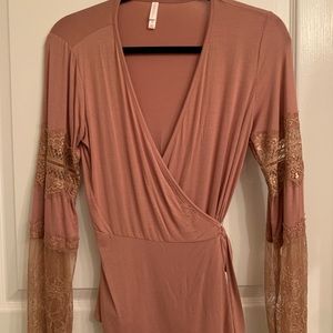 dusty pink long sleeve top